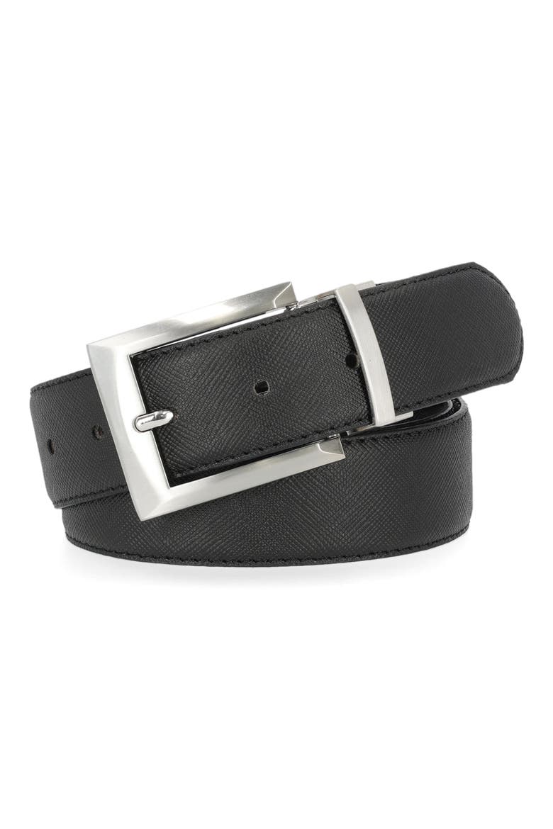Leather Belt, Alternate, color, BLACK / BROWN