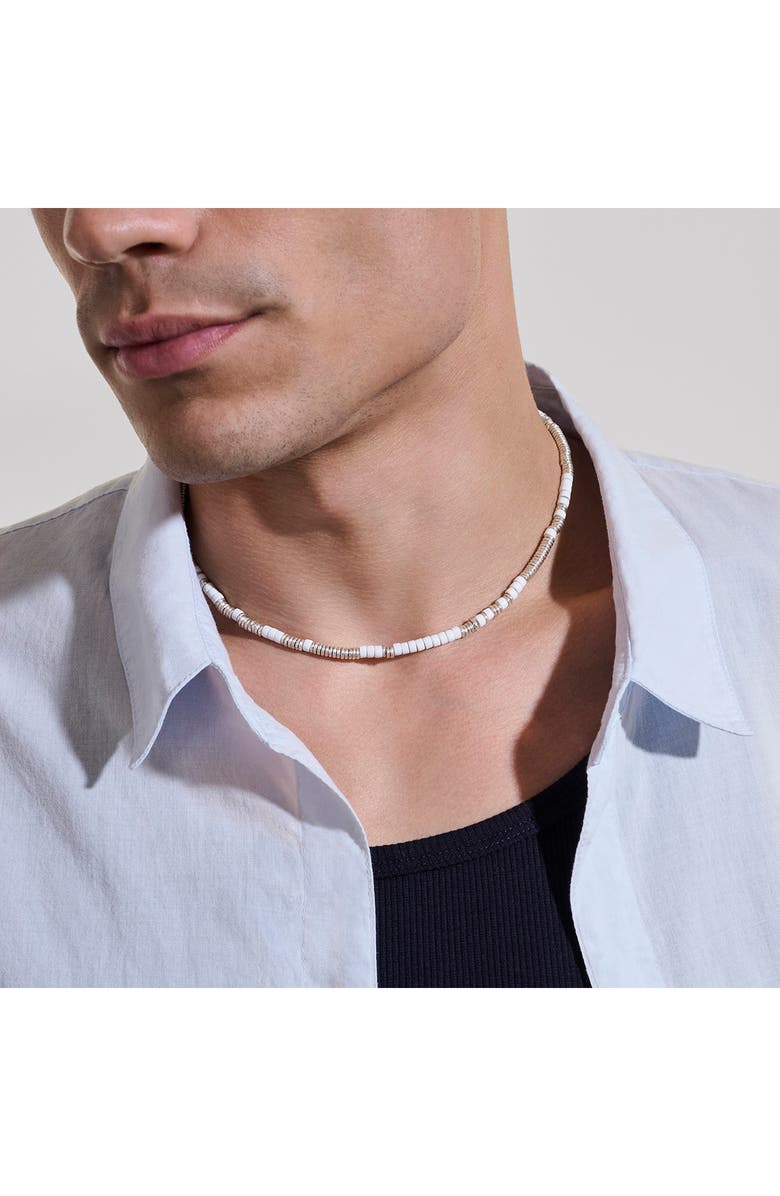 John Hardy Heishi Necklace, Alternate, color, Silver/ White