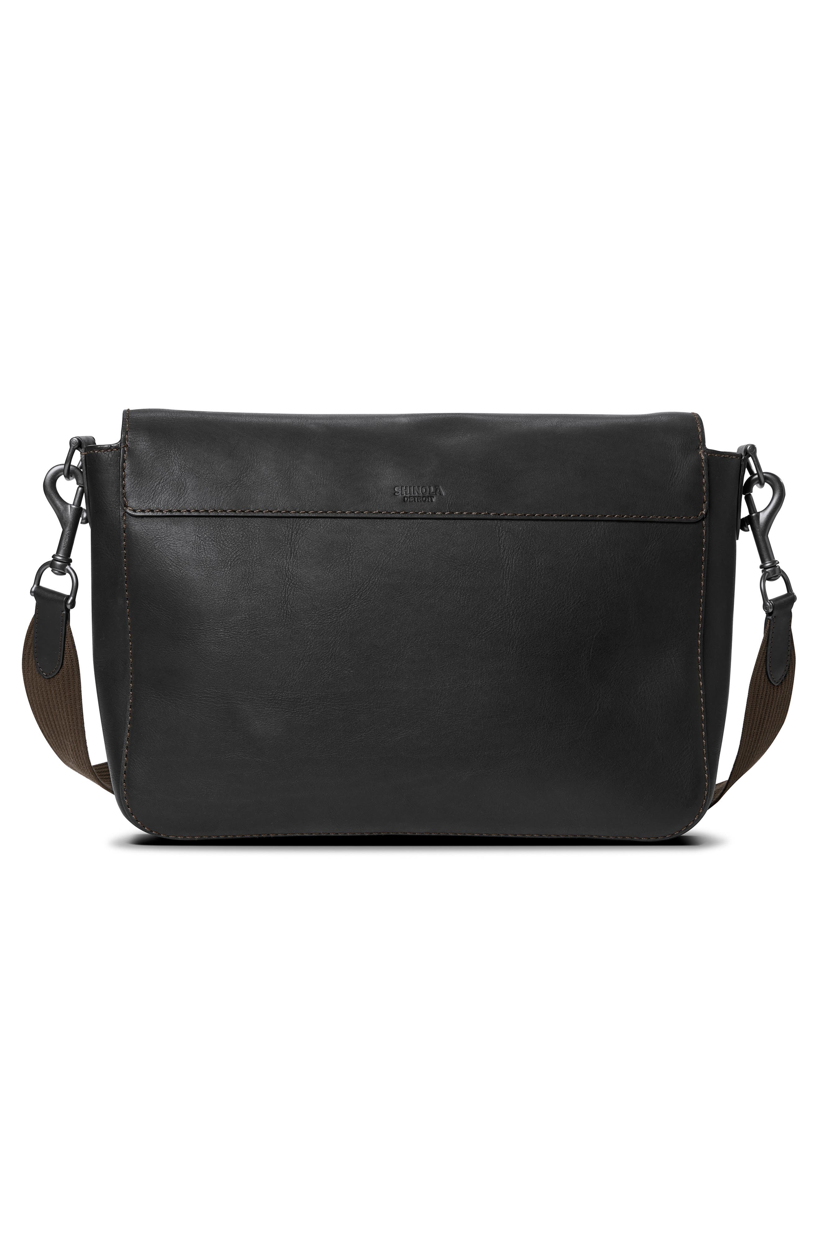 Shinola Canfield Relaxed Leather Messenger Bag, Alternate, color, 