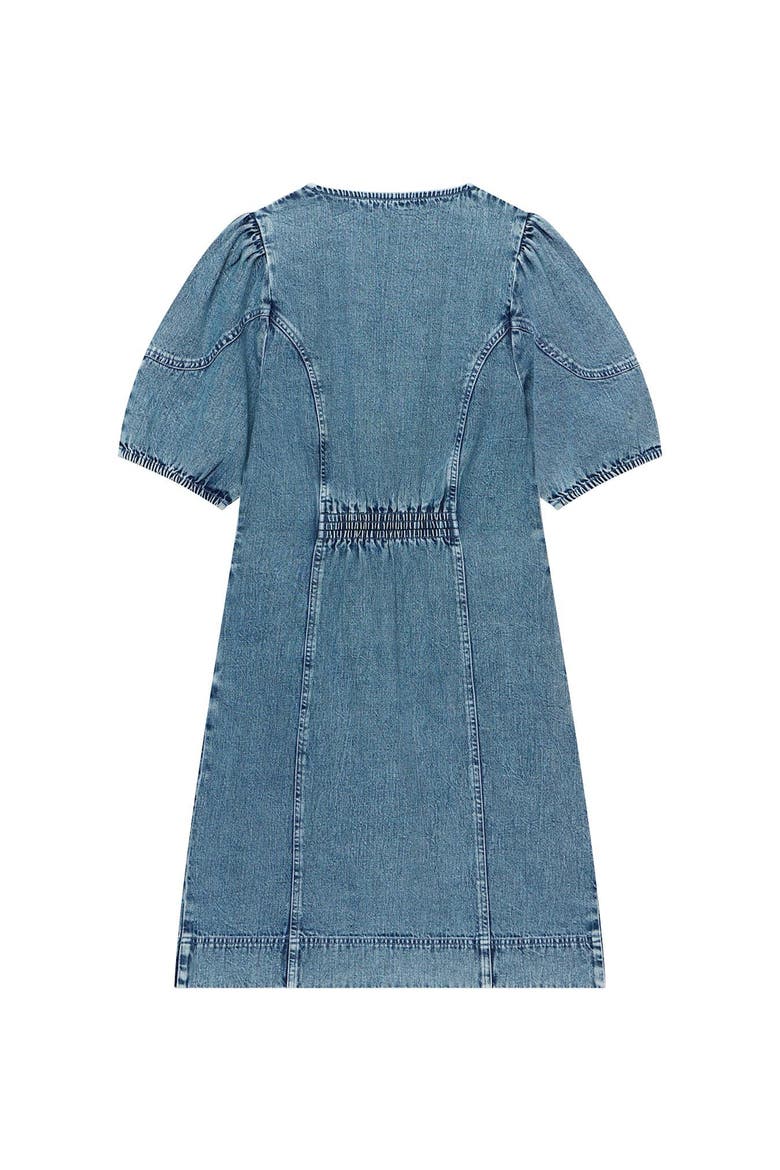 Embroidered Denim Mini Dress, Alternate, color, Blue