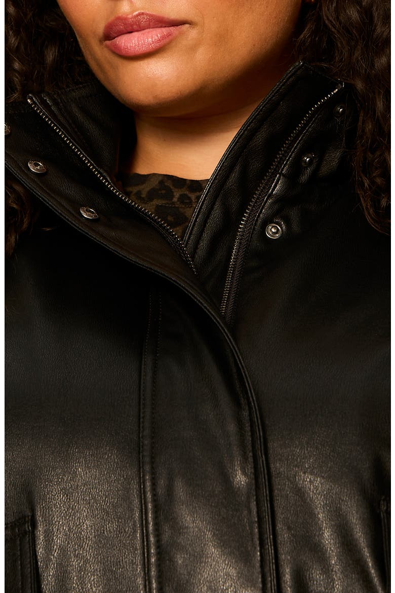 Alana Faux Leather Jacket, Alternate, color, BLACK