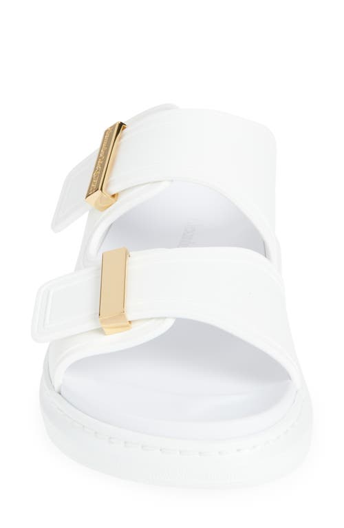 Alexander Mcqueen Hybrid Double-strap Rubber Slides In New Ivory/gold