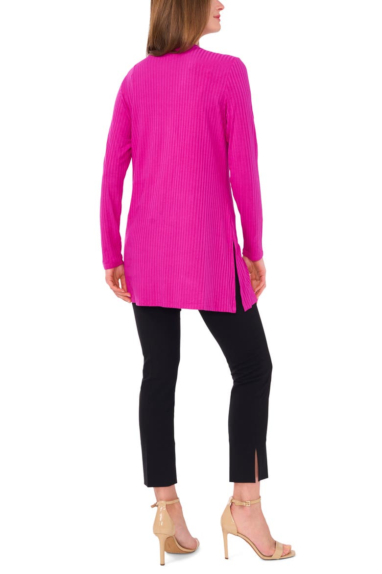 Open Front Rib Cardigan, Alternate, color, HOT PINK