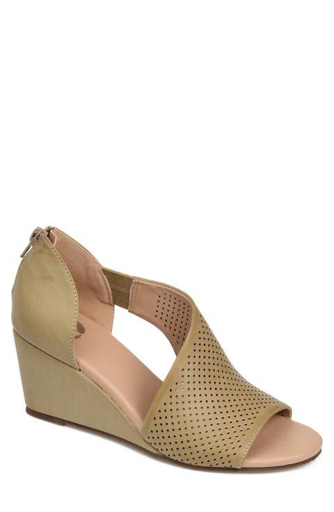 Aretha Perforated Wedge Sandal - Wide Width (Women)