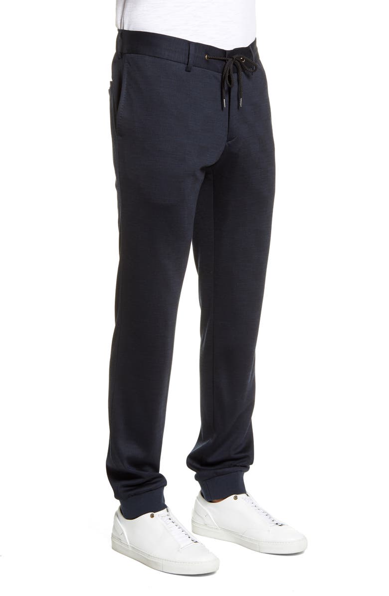 Christopher Bates Glen Plaid Wool Jersey Jogger Pants, Alternate, color,