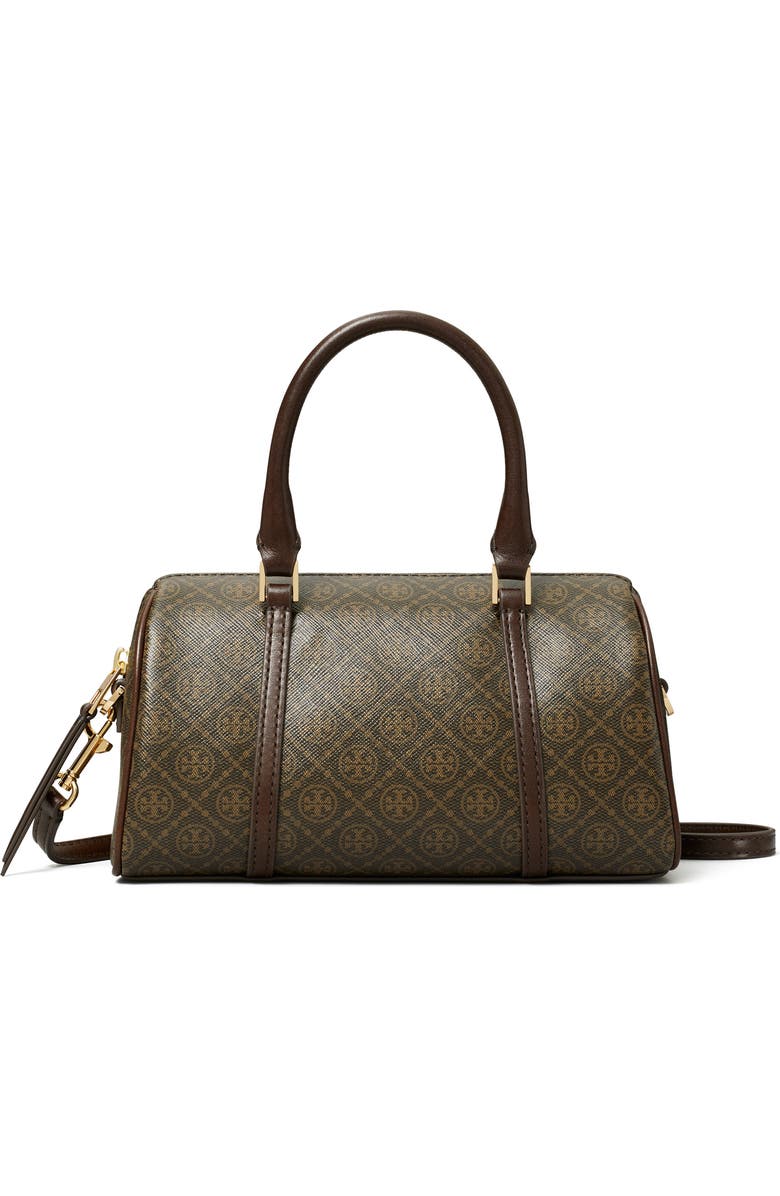 Tory Burch Mini T Monogram Coated Canvas Barrel Bag, Main, color, French Press