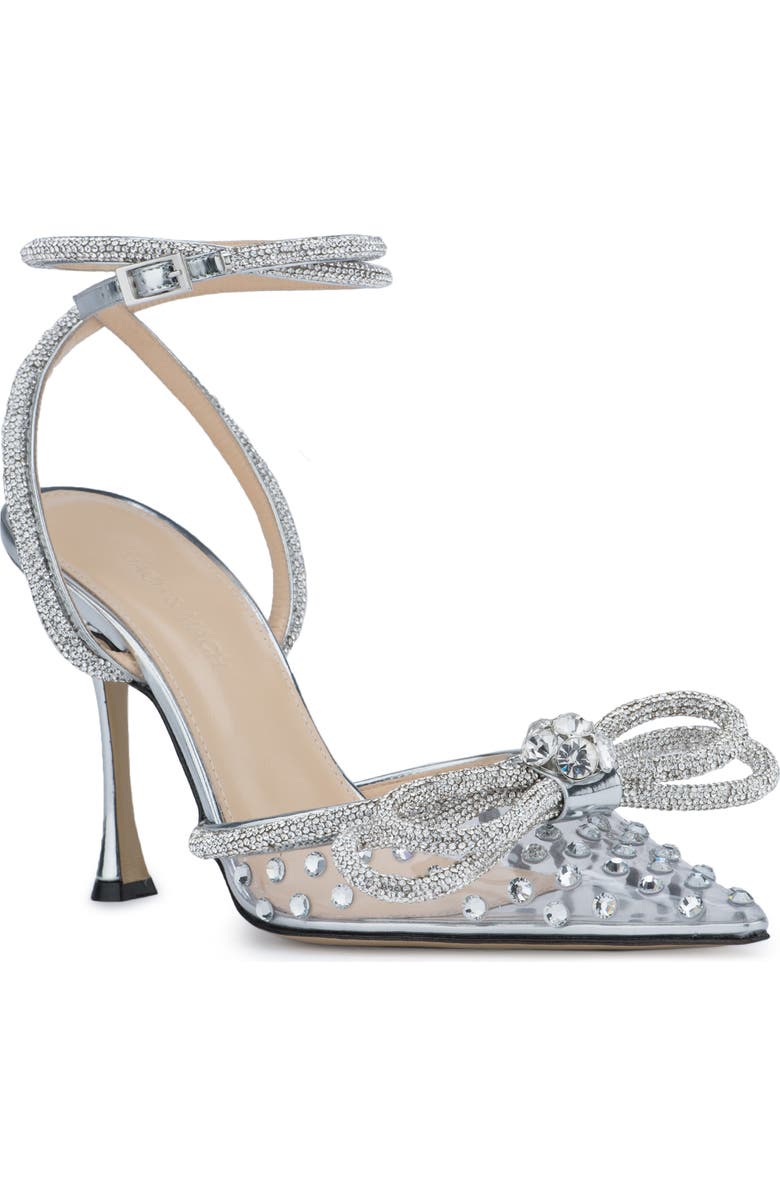 Mach & Mach Double Crystal Bow Pointed Toe Pump, Main, color,