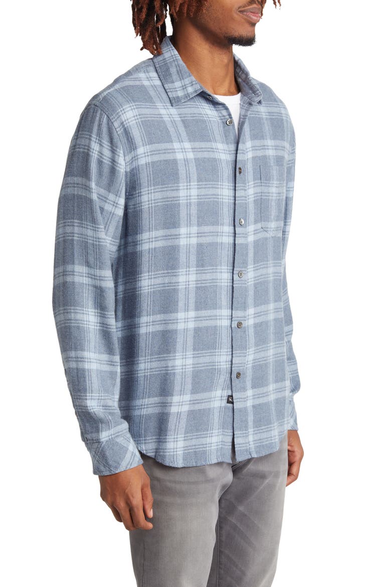 Lennox Relaxed Fit Plaid Cotton Blend Button-Up Shirt, Alternate, color, CONCRETE DUST