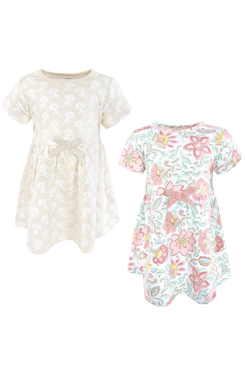 Touched by Nature Comfortable Organic Cotton Dresses with Short & Long Sleeve Variations, Main, color, Traditional Floral