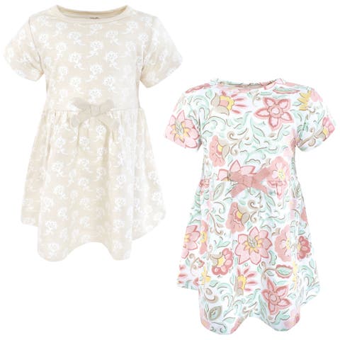 Comfortable Organic Cotton Dresses with Short & Long Sleeve Variations (Toddler & Little Kid)