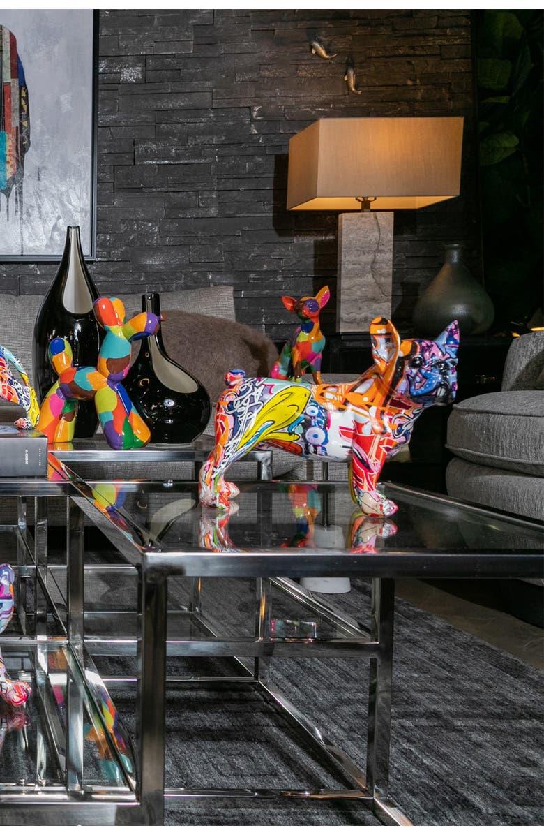 INTERIOR ILLUSIONS Plus Street Art Bulldog Ears Up Dog - 9" Long, Alternate, color,