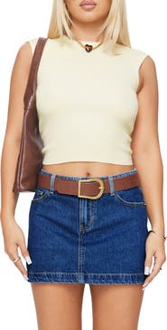 Princess Polly Nickei Denim Miniskirt