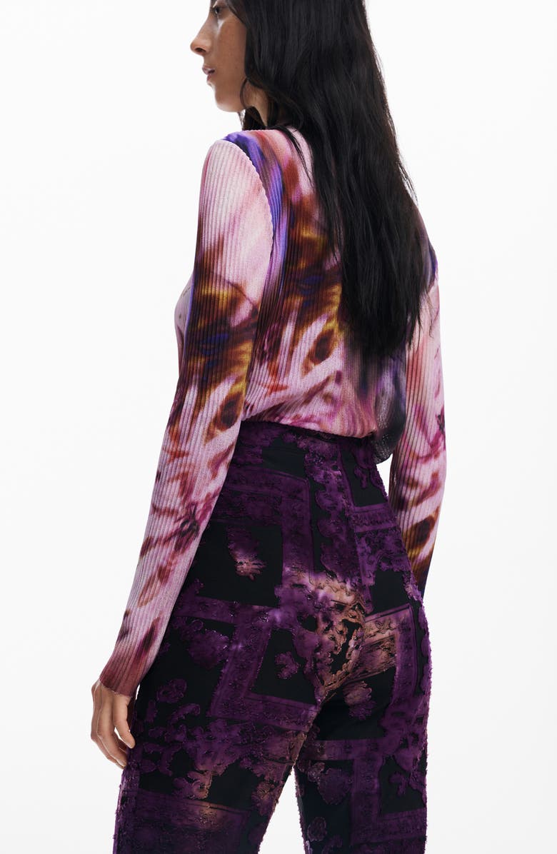 Desigual Lua Pull-On Flare Pants, Alternate, color, Blue