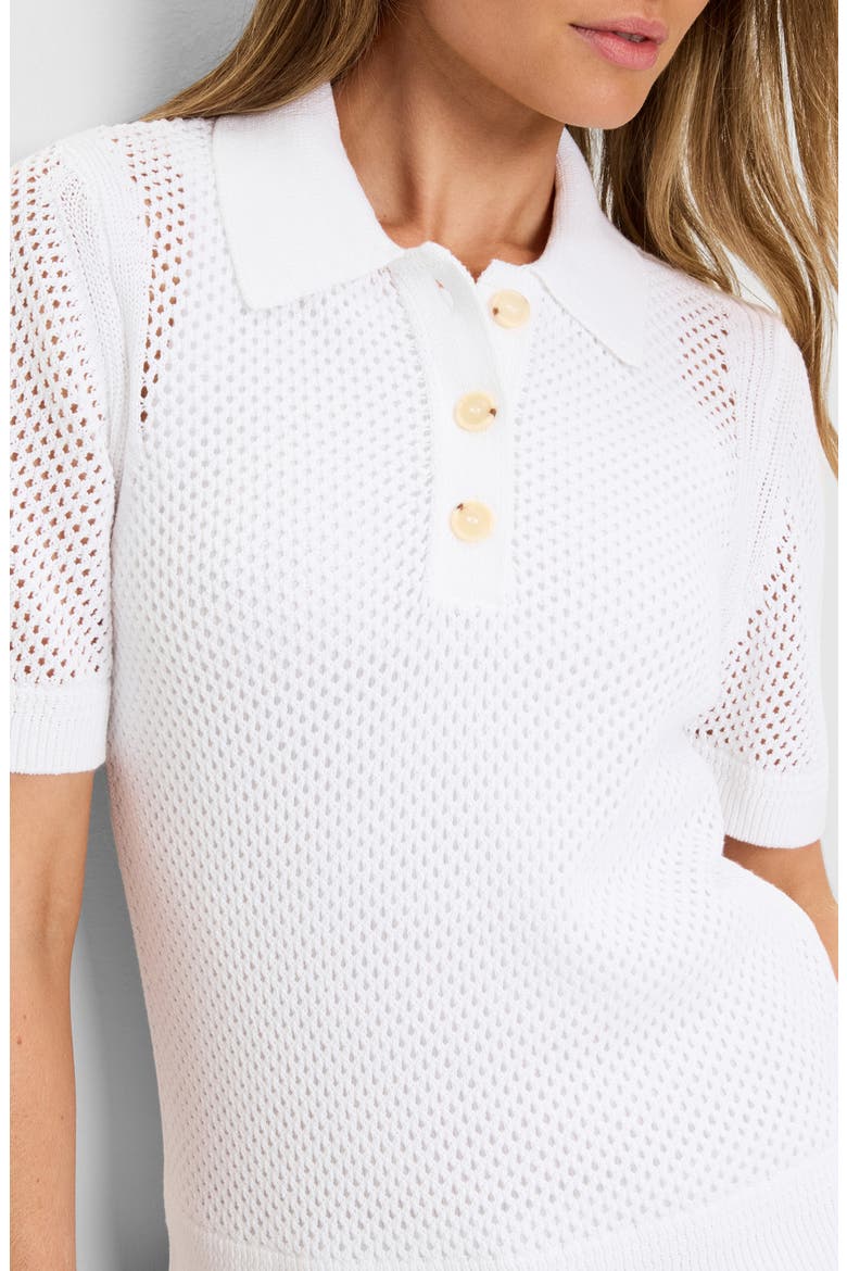 Perri Open Stitch Cotton Sweater, Alternate, color, WHITE