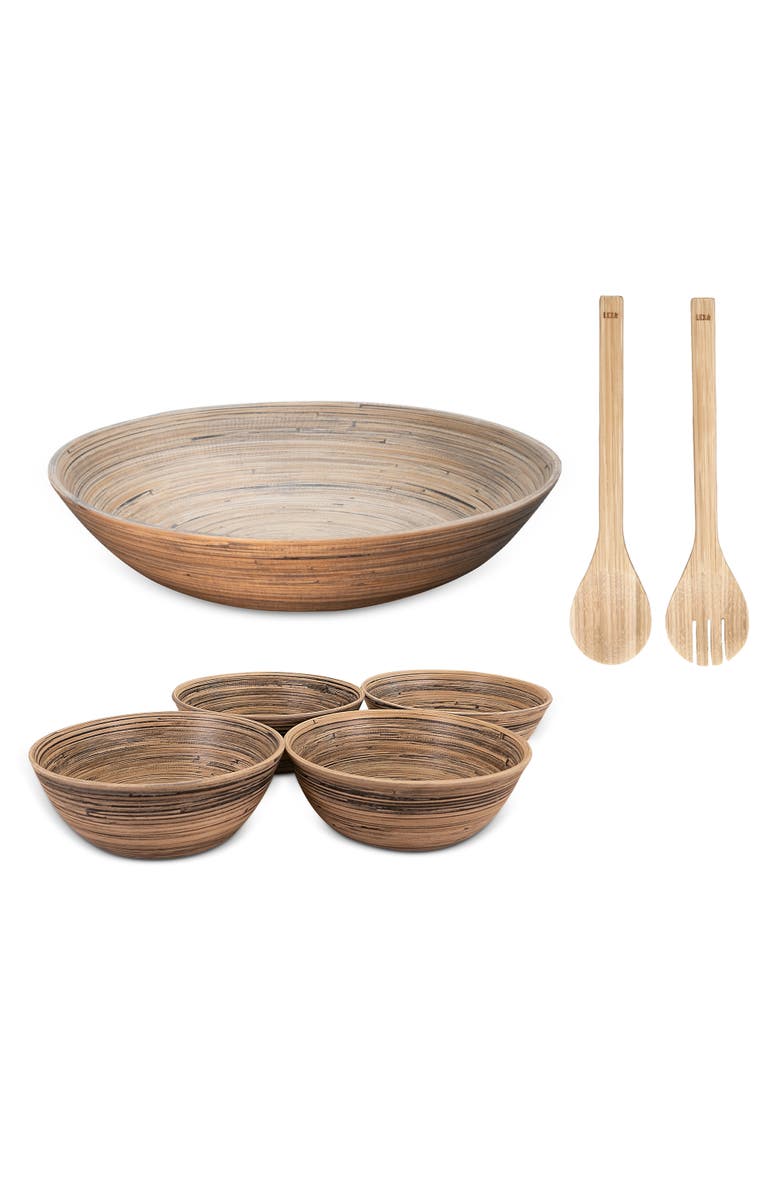 Lexa 6 Piece Salad Serving Set, Main, color, Black