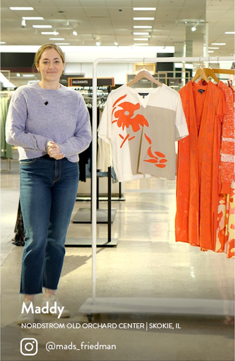 Placed Floral Short Sleeve Sweater, sales video thumbnail