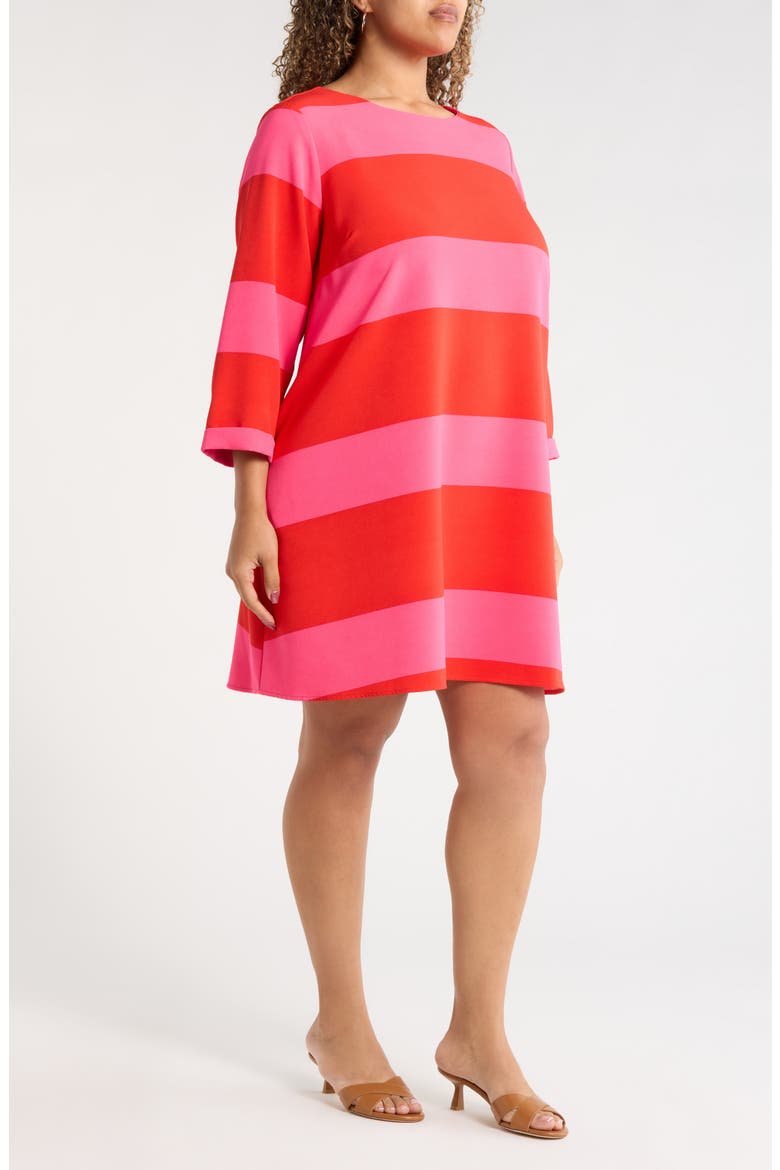 Lolli Stripe Lonna Shift Mini Dress, Alternate, color, FUCHSIA-RED