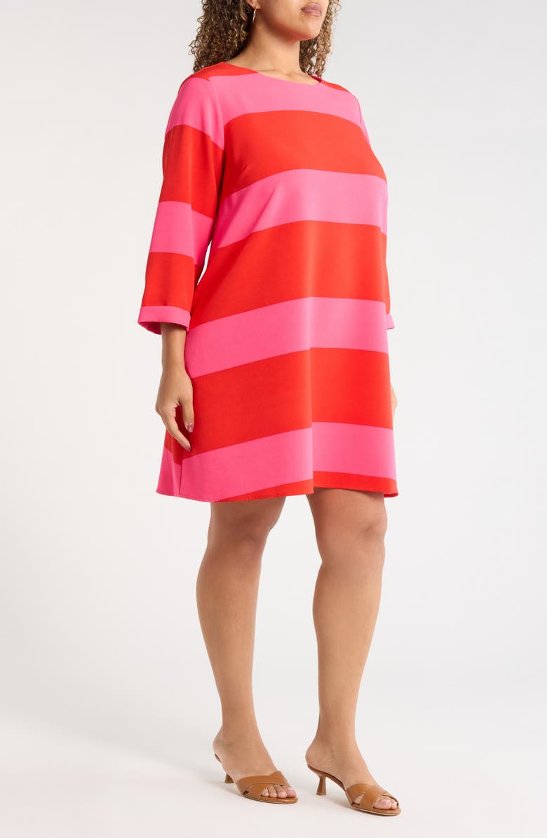 SUGARLIPS Lolli Stripe Lonna Shift Mini Dress, Alternate, color, Fuchsia-Red