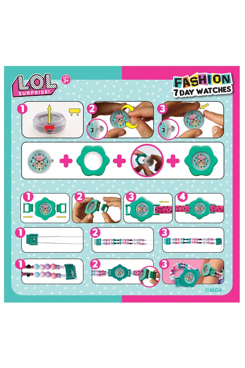 Surprise 7 Day Fashion Watches Mix & Match Styles, Digital, Ages 3+, Alternate, color, Multicolored
