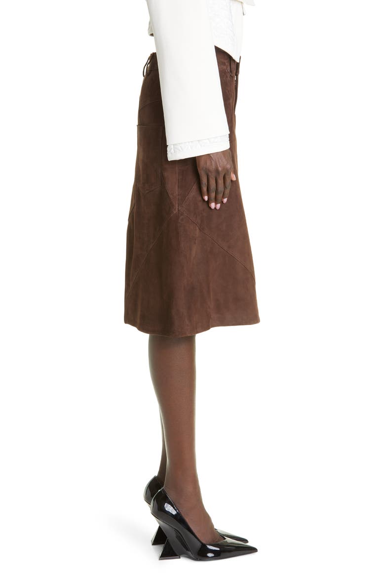Telford Suede A-Line Skirt, Alternate, color, COCO