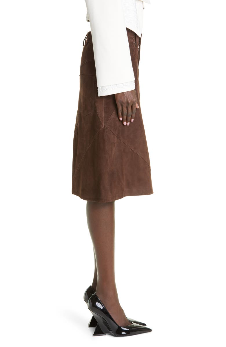 Maximilian Davis Telford Suede A-Line Skirt, Alternate, color, 