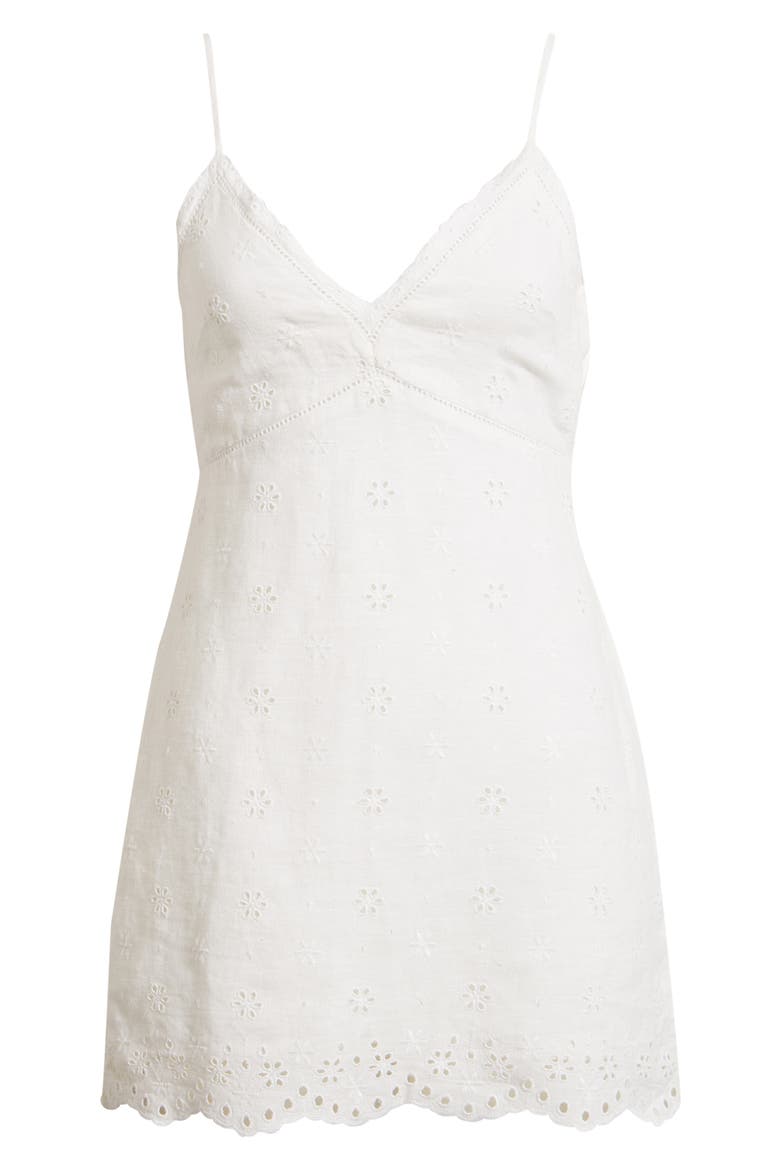 Peppy Embroidered Sleeveless Minidress, Alternate, color, OPTIC WHITE