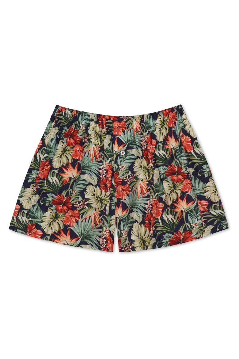 Organic Cotton Oahu Hawaiian Print Boxer Short, Main, color, OAHUNAVY