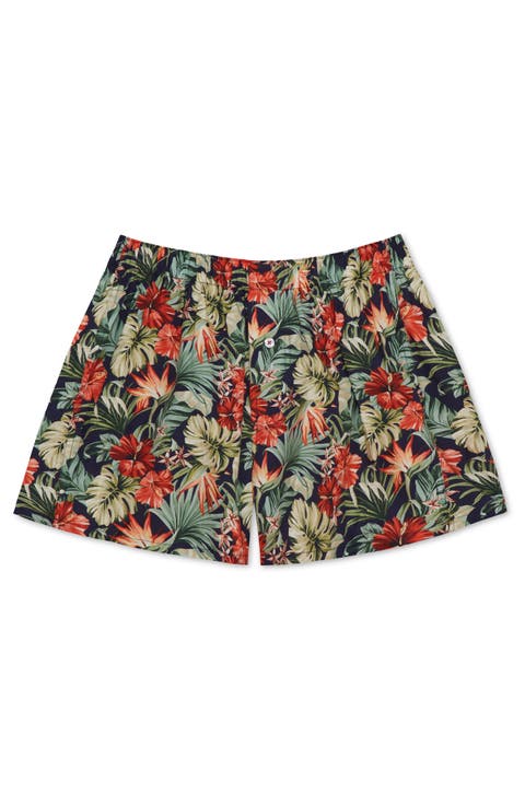 Organic Cotton Oahu Hawaiian Print Boxer Short