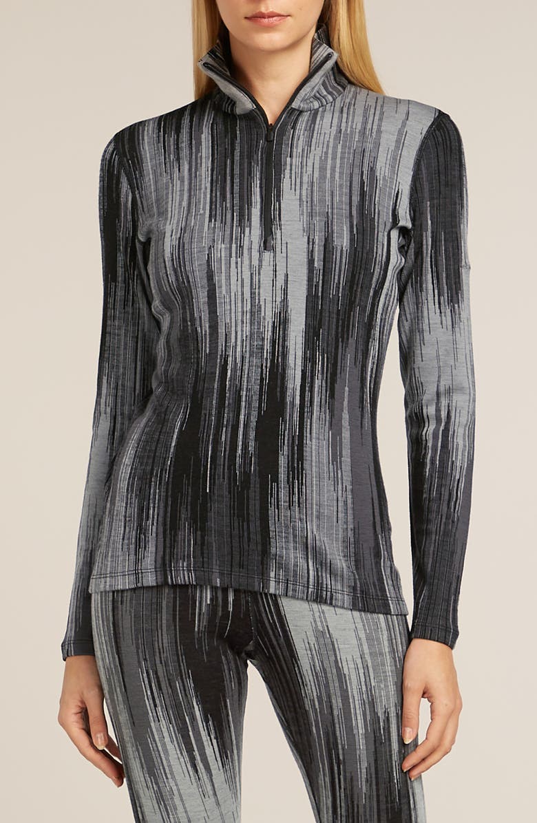 Icebreaker 260 Vertex Merin Wool Half Zip Pullover, Main, color, Black/Snow/Obsidian/Alloy