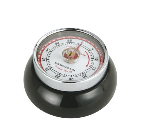 Zassenhaus Magnetic Retro 60 Minute Kitchen Timer, 2.75-inch In Black