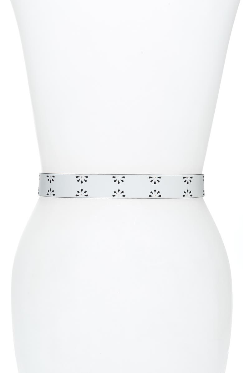 rag & bone Boyfriend Floral Leather Belt, Alternate, color, 