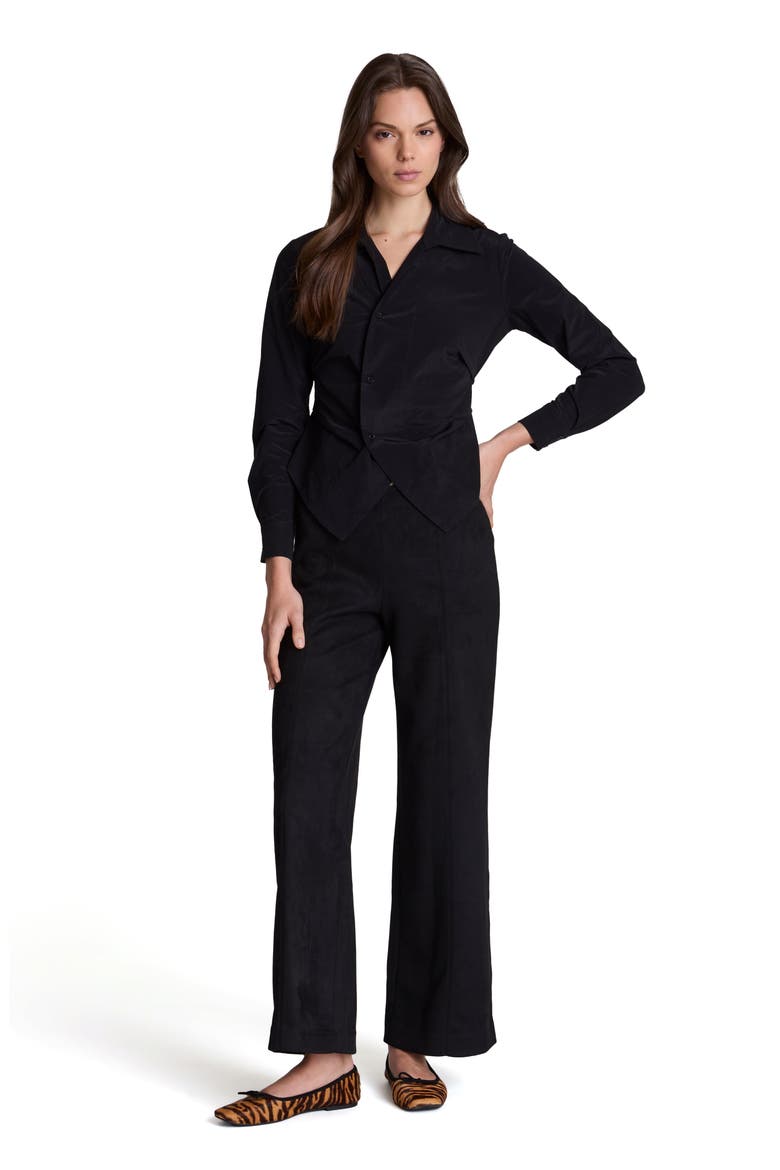 Asymmetrical Button Down Shirt, Alternate, color, BLACK