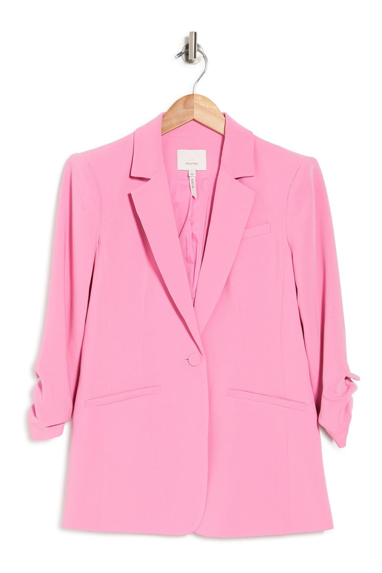 Crepe Khloe Blazer, Alternate, color, WILD ORCHID