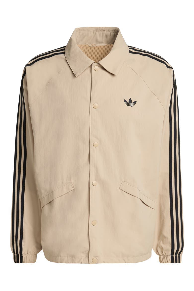 3-Stripes Snap-Up Nylon Jacket, Alternate, color, STONE KHAKI
