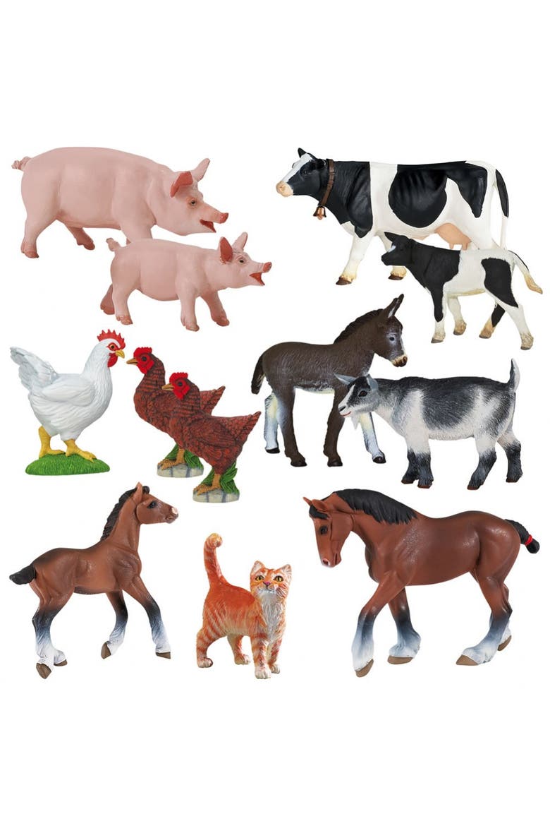 Animals On the Farm Set - 12 Piece Set, Main, color, Multicolor