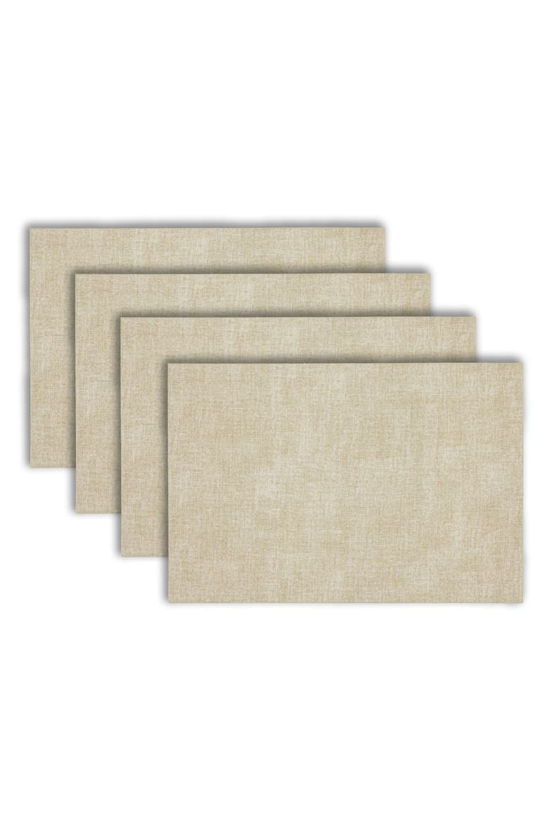 Faux Leather Reversible Set of 4 Placemats, Alternate, color, REVERSIBLE LINEN