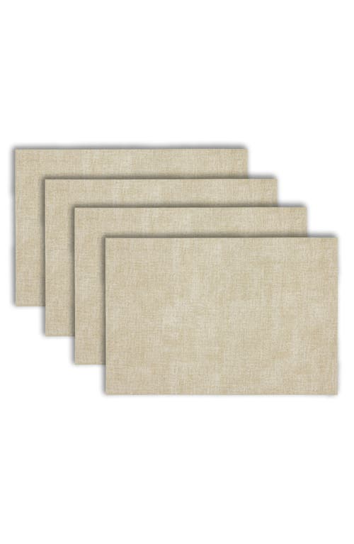 Dainty Home Faux Leather Reversible Set Of 4 Placemats In Reversible Linen
