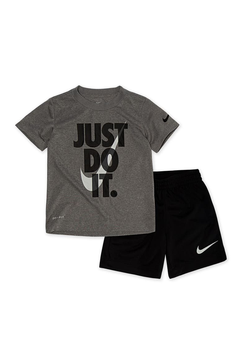 Just Do It T-Shirt & Shorts Set, Main, color, 023BLACK