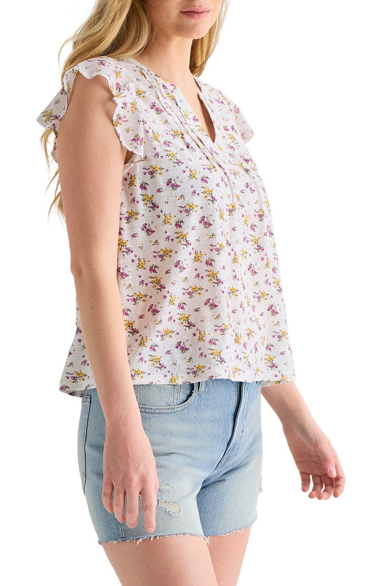 Lucky Brand Floral Pintuck Top, Alternate, color, Cream Floral