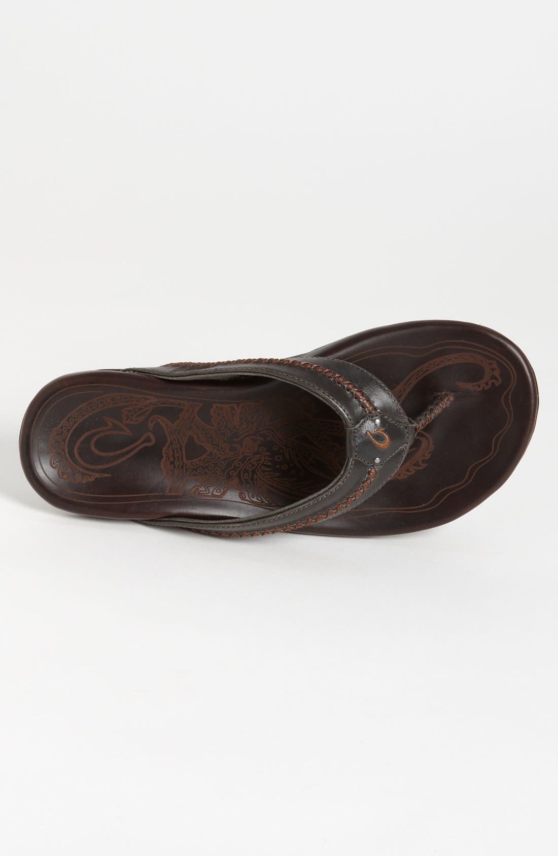 Mea Ola Flip Flop, Alternate, color, CHARCOAL/ DARK JAVA