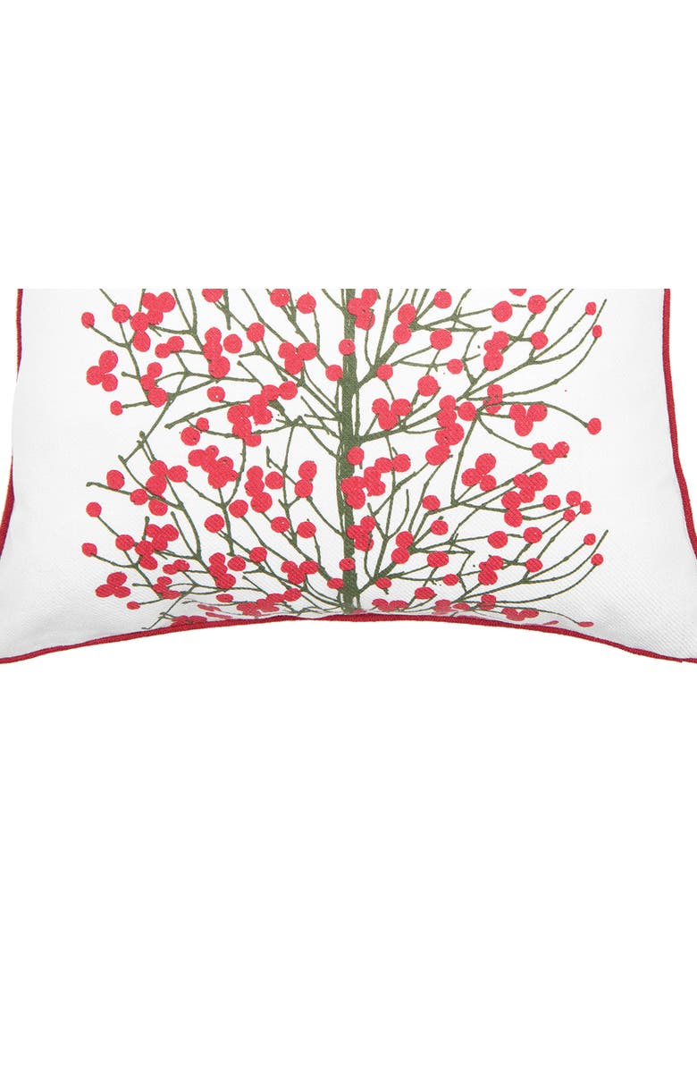 C&F Home Christmas Berries Printed Throw Pillow, 18" x 18", Alternate, color, White