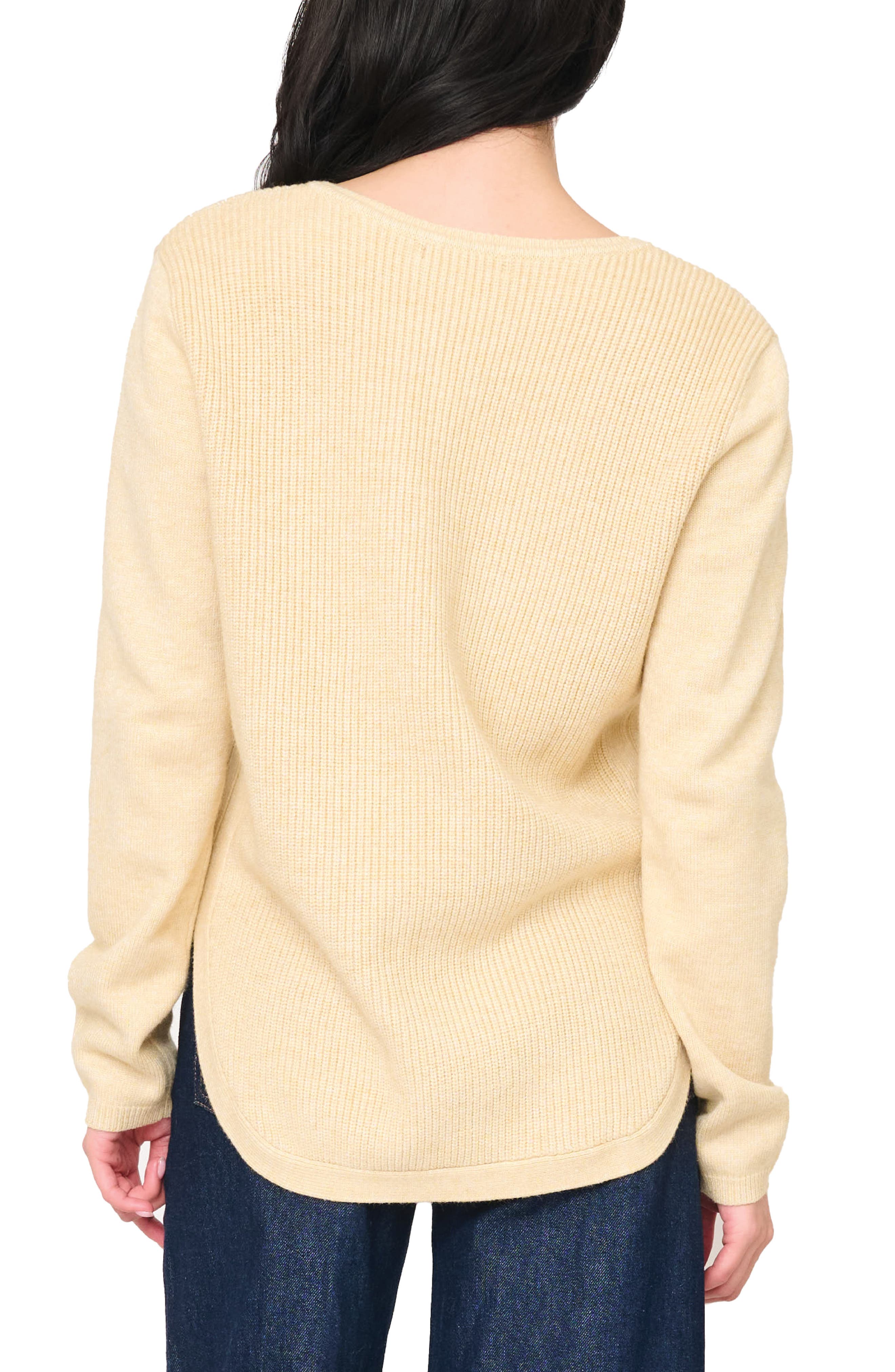 V-Neck Long Sleeve Rib Sweater - image 2