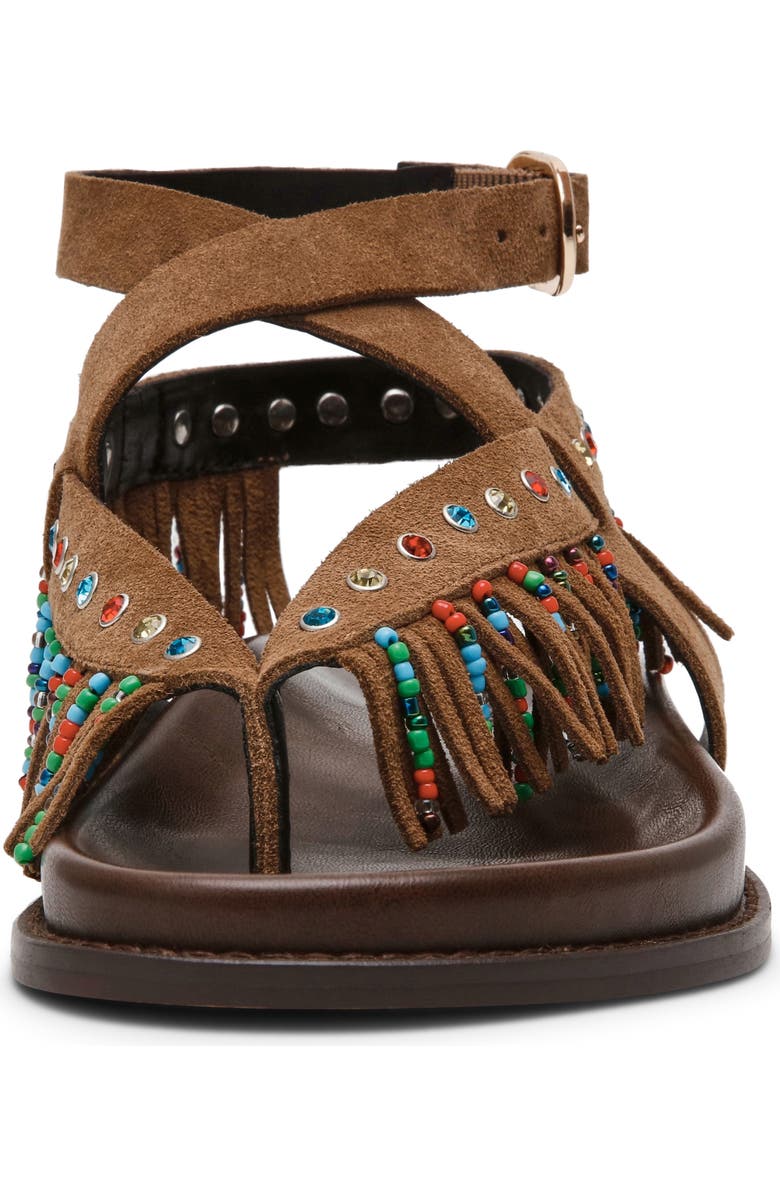Steve Madden Wendell Beaded Fringe Ankle Strap Sandal, Alternate, color,