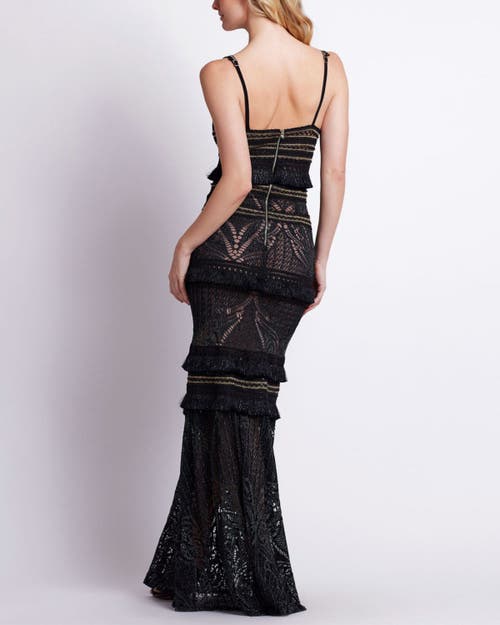 Shop Patbo Lace And Fringe Maxi Dress In Black