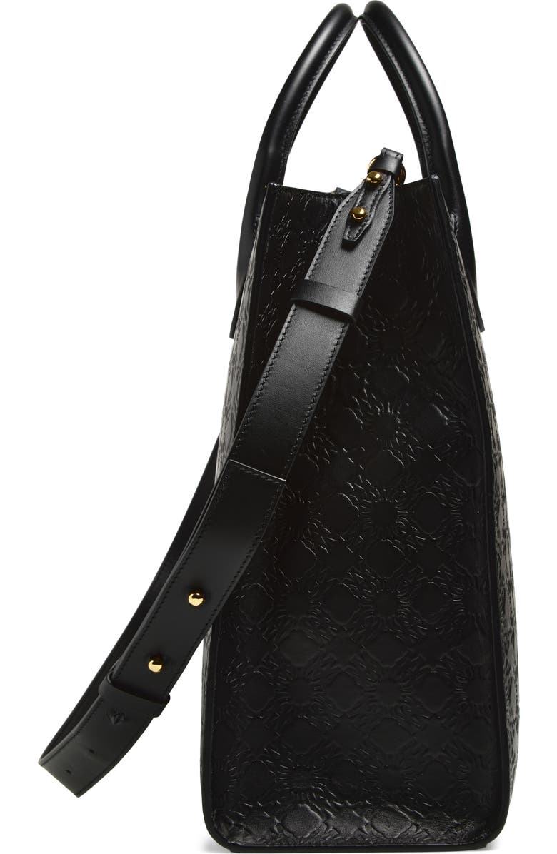 AMIRI Small MA Quad Debossed Leather Tote, Alternate, color, Black