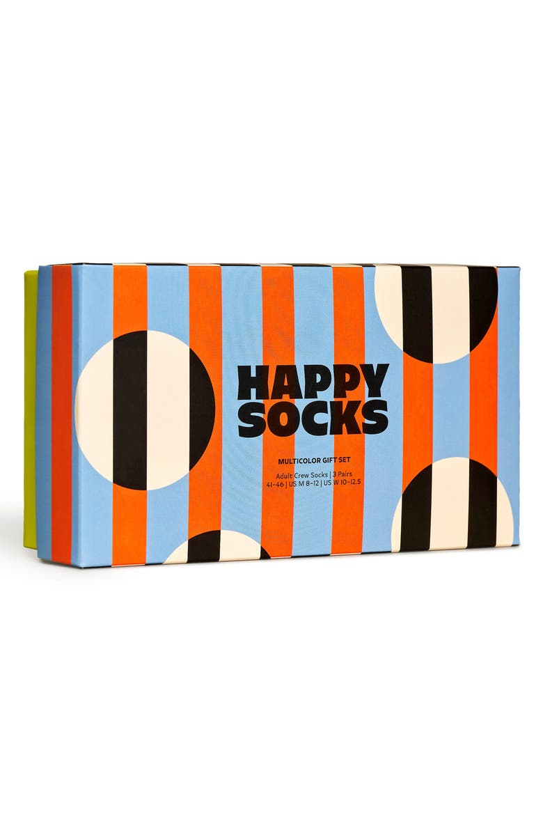 Happy Socks Assorted 3-Pack Crew Socks Gift Box, Alternate, color, 