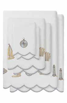 Sea Joy Scallop 3-Piece Embellished Towel Set