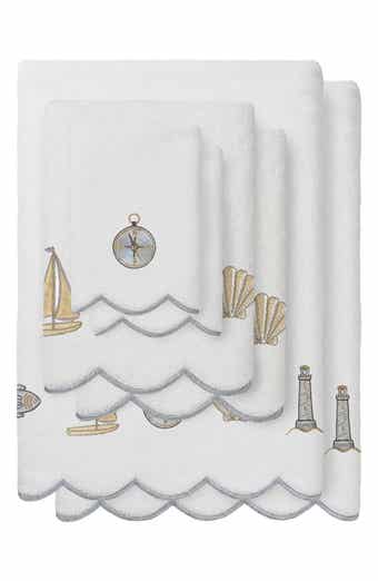 Sea Joy Scallop 3-Piece Embellished Towel Set