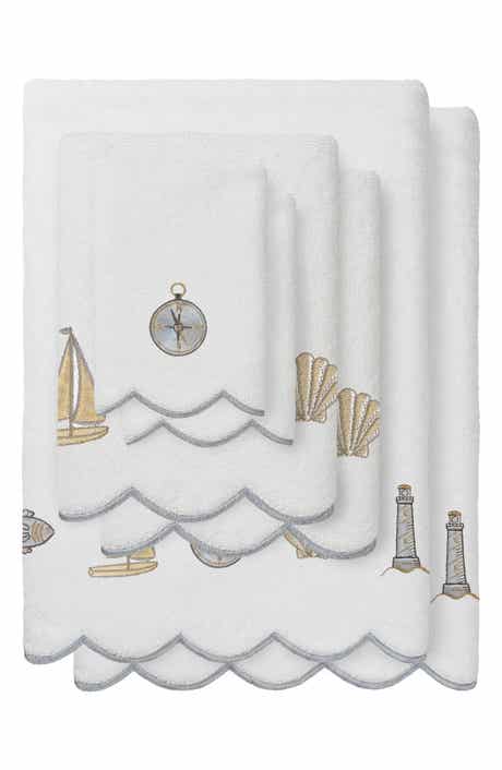 Sea Joy Scallop 3-Piece Embellished Towel Set