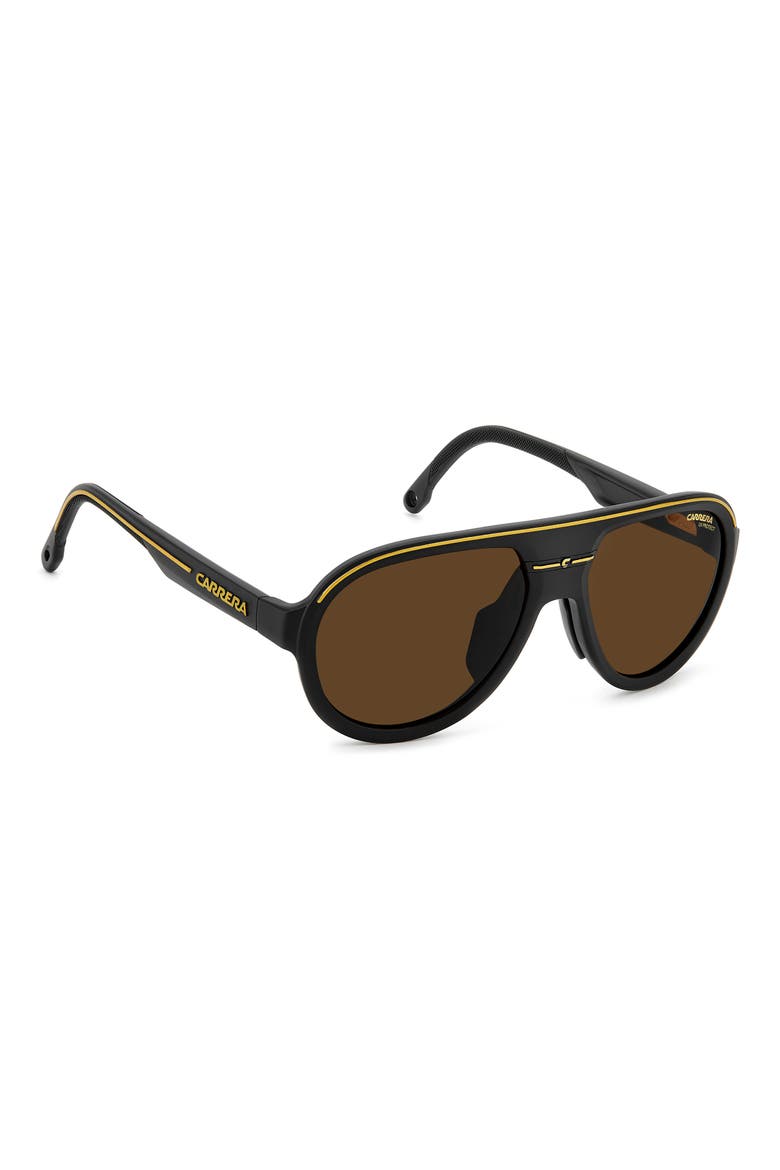 C Sport 57mm Shield Sunglasses, Alternate, color, MATTE BLACK/ BROWN